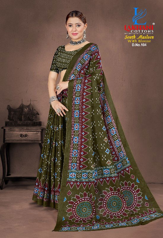 South Masleen Vol 1 By Lakhani Cotton Printed Daily Wear Sarees Orders In India